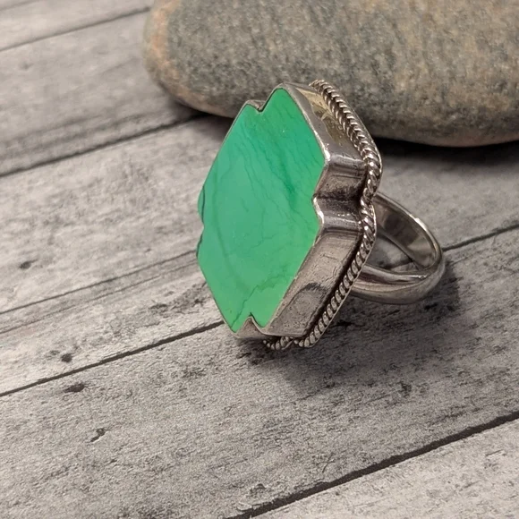 Paige Wallace Rare Vintage Sterling & Turquoise Southwest Cross Statement Ring - Picture 4 of 12